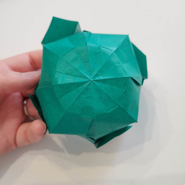 紫陽花の折り紙 葉っぱの作り方折り方(48)