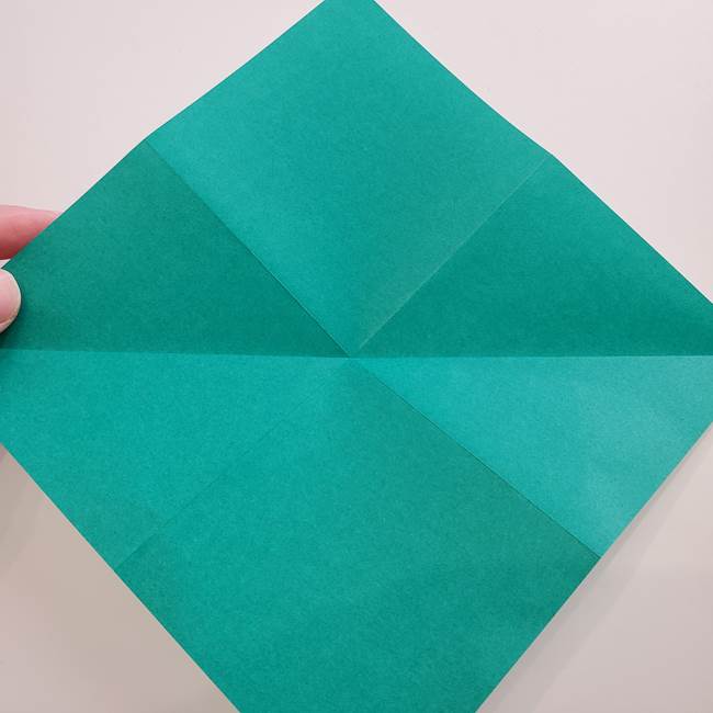 紫陽花の折り紙 葉っぱの作り方折り方(7)
