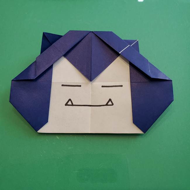 ポケモンの折り紙カビゴンの簡単な折り方作り方 キャラクターの顔を手作り 子供と楽しむ折り紙 工作
