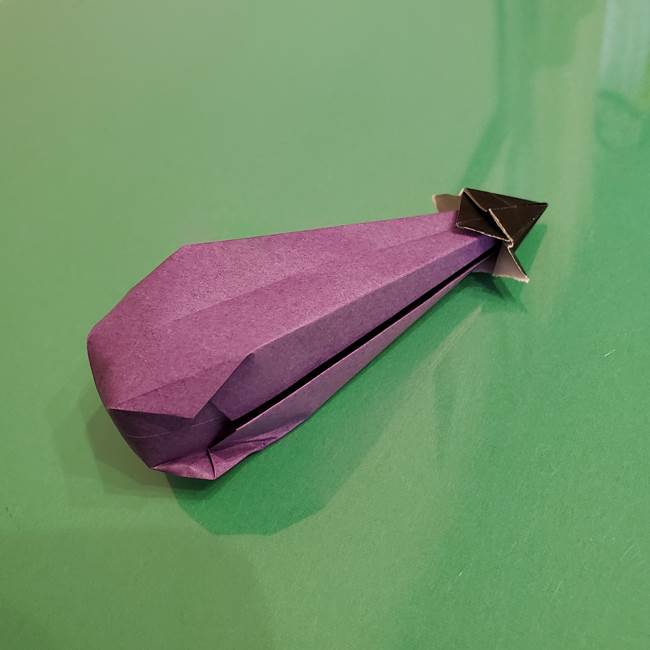 折り紙でなすを立体的につくる折り方作り方 簡単かわいい夏野菜 子供と楽しむ折り紙 工作
