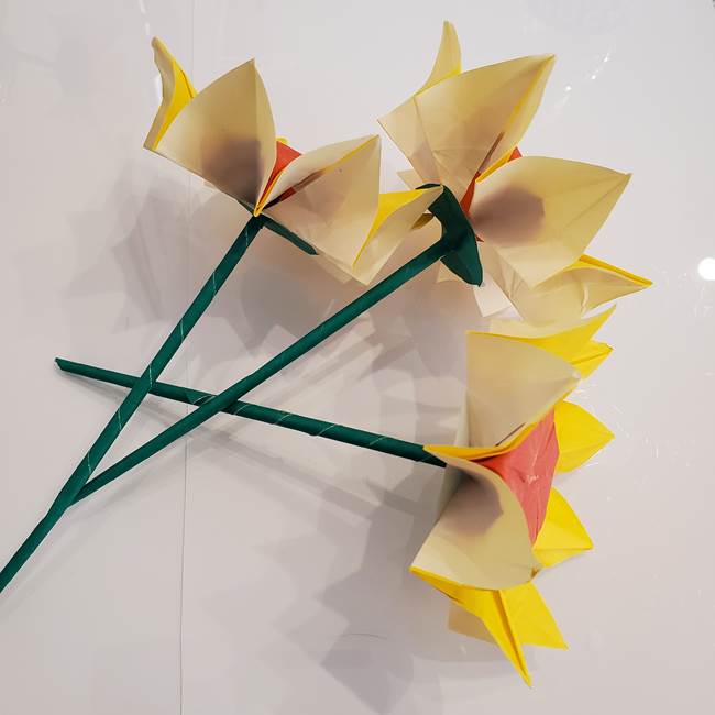 ひまわりの折り紙 立体的な花束とブーケの作り方③ブーケ(2)