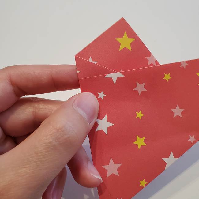 ぷくぷく星の折り紙 星型の箱の折り方作り方①六角形(10)