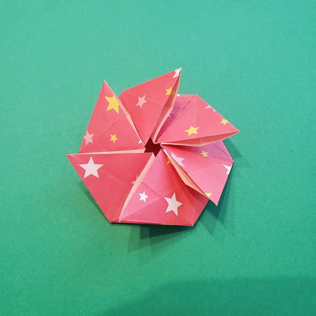 ぷくぷく星の折り紙 星型の箱の折り方作り方②完成(18)