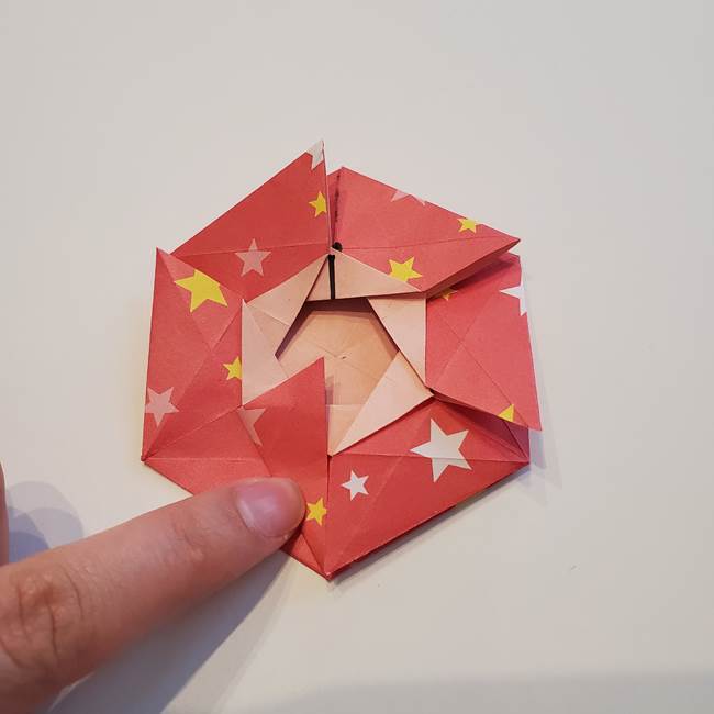 ぷくぷく星の折り紙 星型の箱の折り方作り方②完成(23)