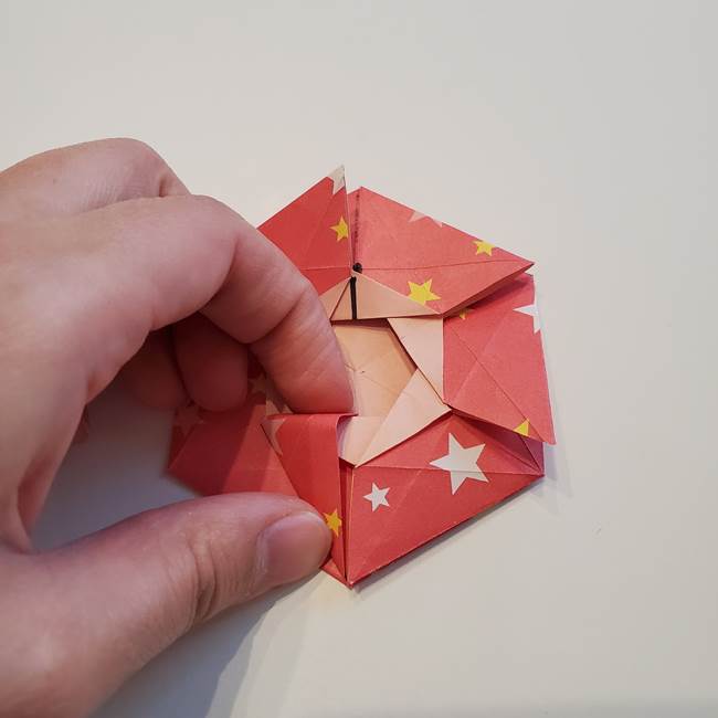 ぷくぷく星の折り紙 星型の箱の折り方作り方②完成(24)