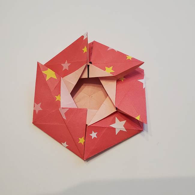 ぷくぷく星の折り紙 星型の箱の折り方作り方②完成(25)