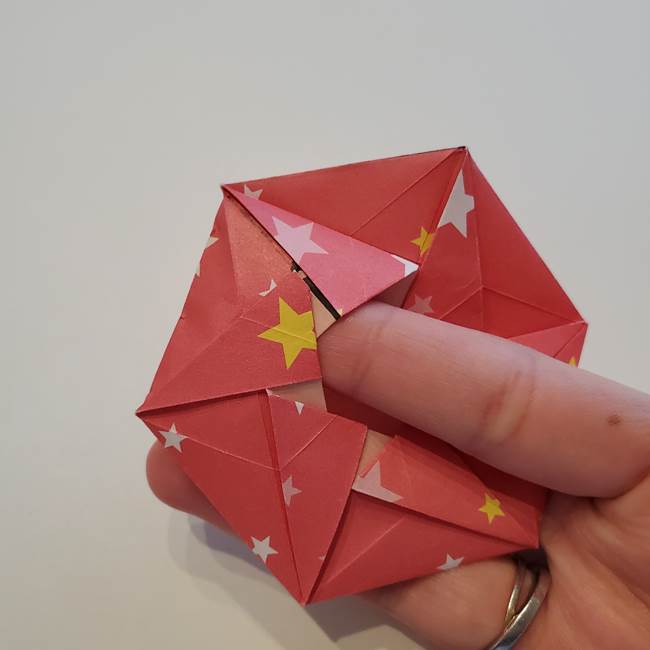 ぷくぷく星の折り紙 星型の箱の折り方作り方②完成(27)