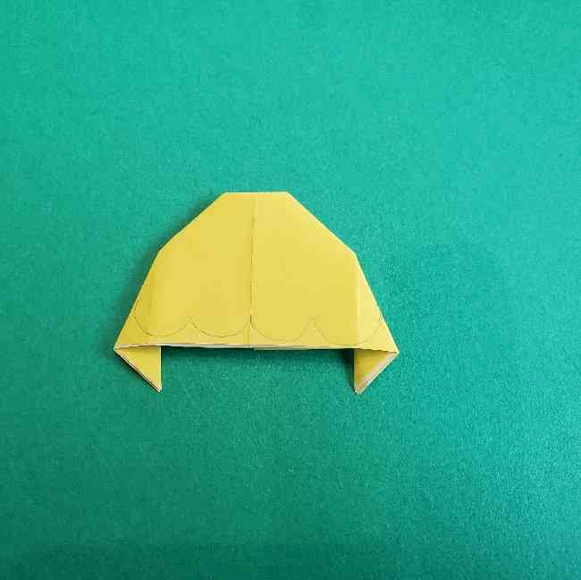 サンリオ キティのパパとママの折り紙＊折り方作り方②ママの帽子 (9)