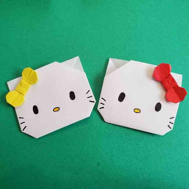 ミミィちゃんの折り紙はキティーちゃんと同じ折り方で作れる！