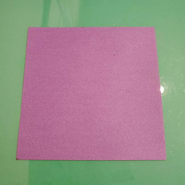 折り紙でなすを立体的につくる折り方作り方①実(1)
