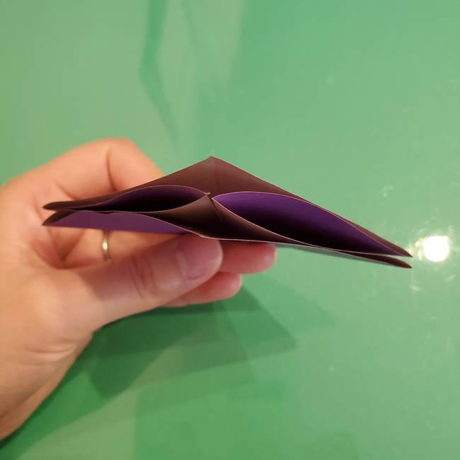 折り紙でなすを立体的につくる折り方作り方①実(11)