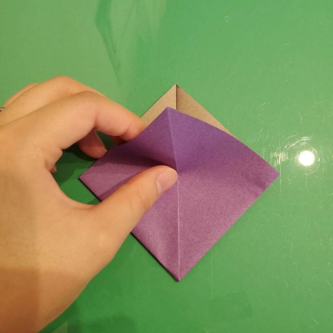 折り紙でなすを立体的につくる折り方作り方①実(12)