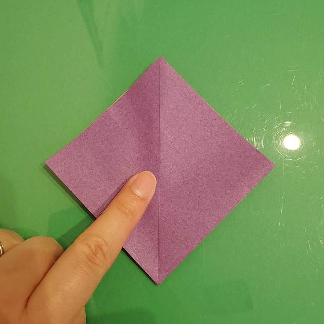 折り紙でなすを立体的につくる折り方作り方①実(14)