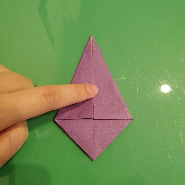 折り紙でなすを立体的につくる折り方作り方①実(15)