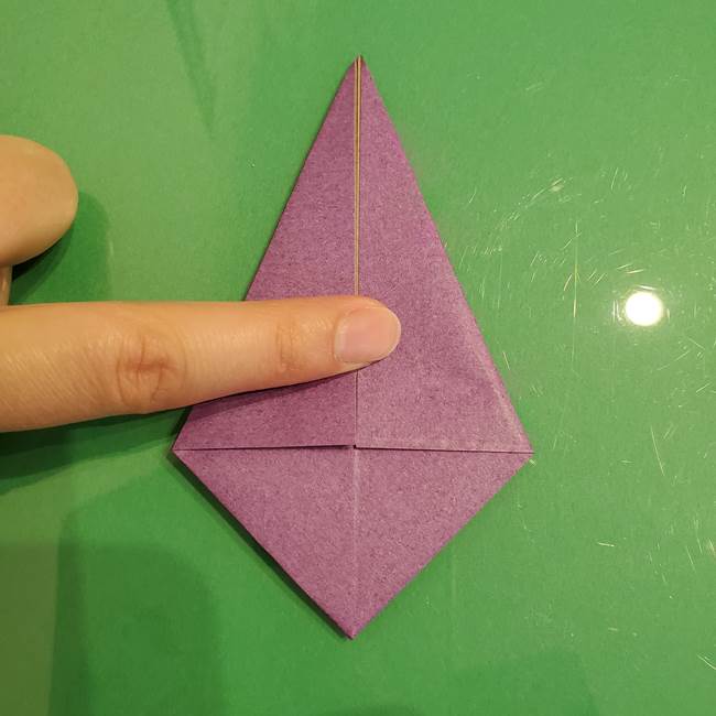 折り紙でなすを立体的につくる折り方作り方①実(17)