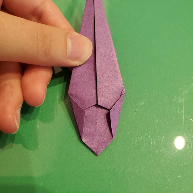 折り紙でなすを立体的につくる折り方作り方①実(21)