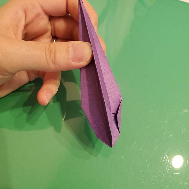 折り紙でなすを立体的につくる折り方作り方①実(22)
