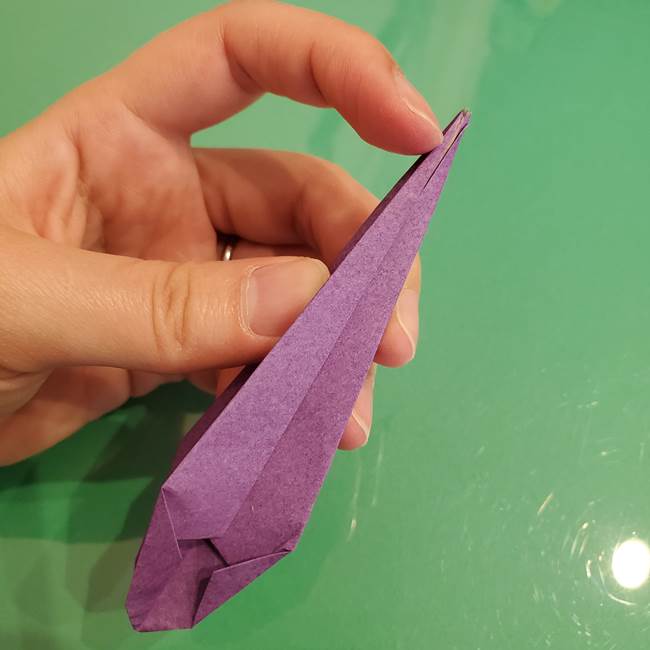折り紙でなすを立体的につくる折り方作り方①実(23)