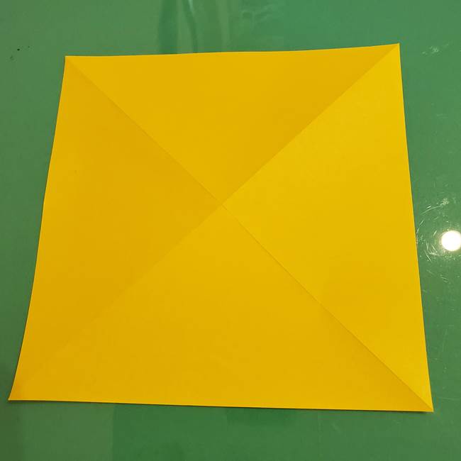 折り紙のひまわり 立体的で少し難しい作り方折り方①貼り合わせ(8)