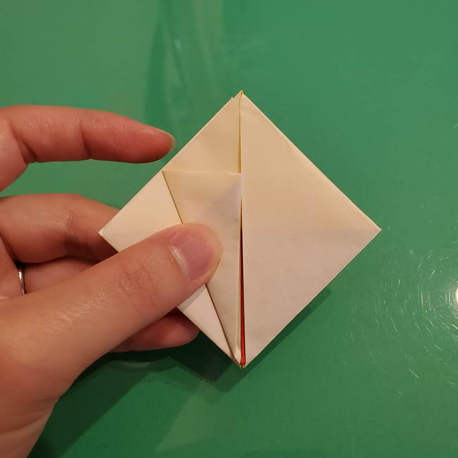 折り紙のひまわり 立体的で少し難しい作り方折り方②折る(10)