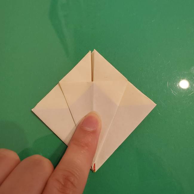 折り紙のひまわり 立体的で少し難しい作り方折り方②折る(13)