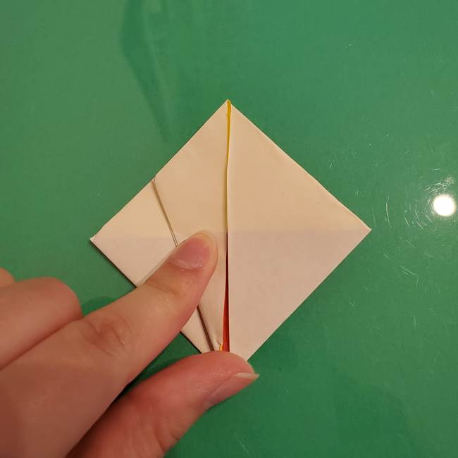 折り紙のひまわり 立体的で少し難しい作り方折り方②折る(15)