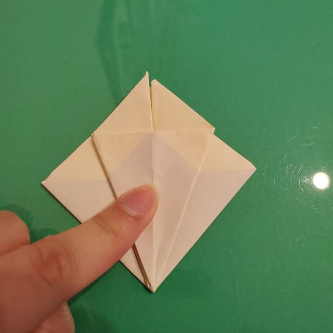 折り紙のひまわり 立体的で少し難しい作り方折り方②折る(16)