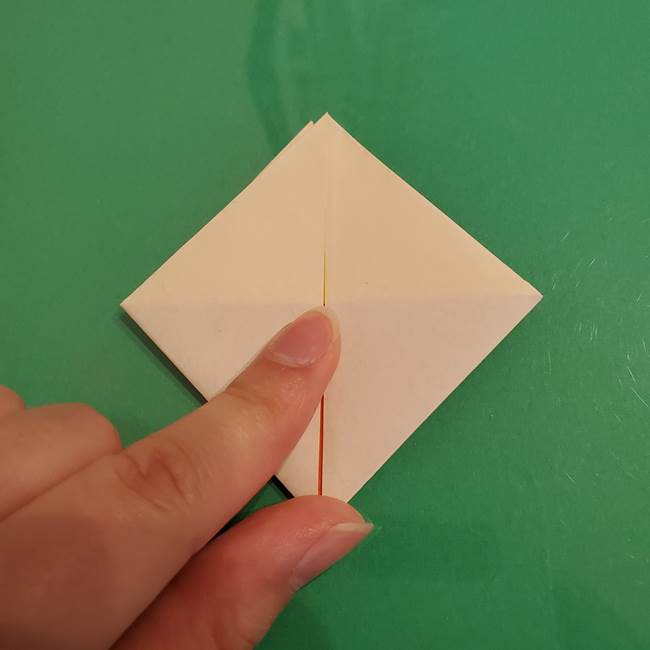 折り紙のひまわり 立体的で少し難しい作り方折り方②折る(18)