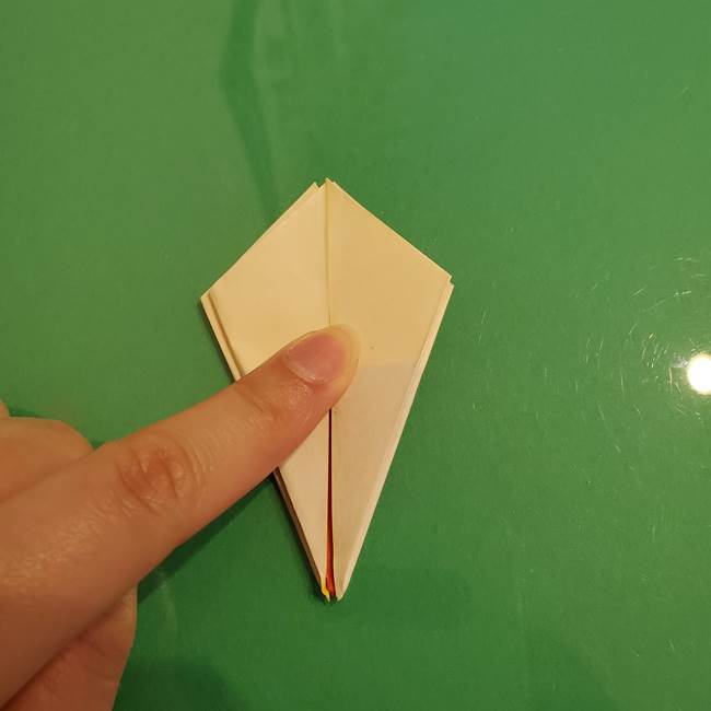 折り紙のひまわり 立体的で少し難しい作り方折り方②折る(19)