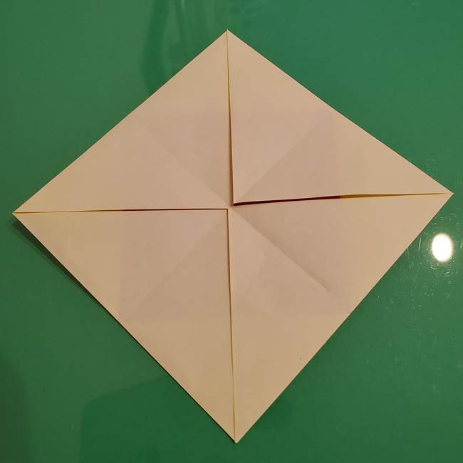 折り紙のひまわり 立体的で少し難しい作り方折り方②折る(2)