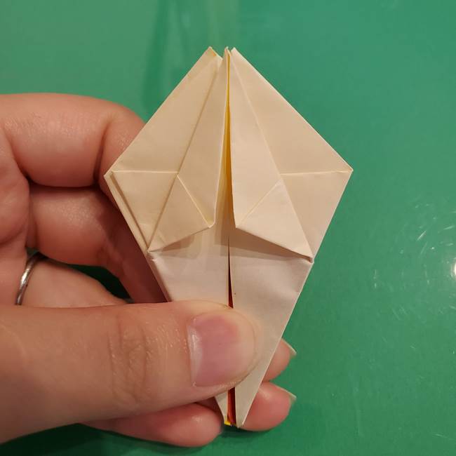 折り紙のひまわり 立体的で少し難しい作り方折り方②折る(20)