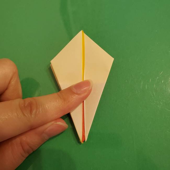 折り紙のひまわり 立体的で少し難しい作り方折り方②折る(22)