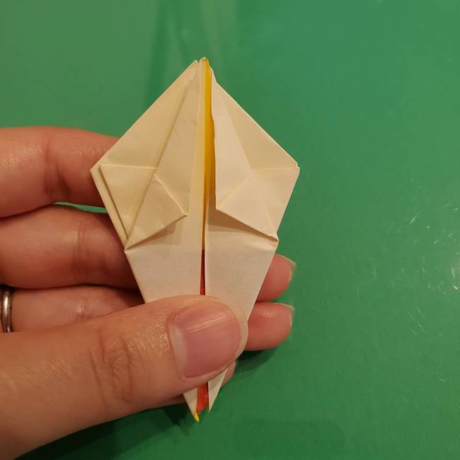 折り紙のひまわり 立体的で少し難しい作り方折り方②折る(23)
