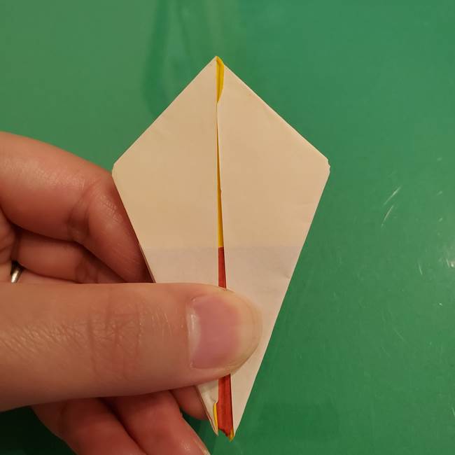 折り紙のひまわり 立体的で少し難しい作り方折り方②折る(24)
