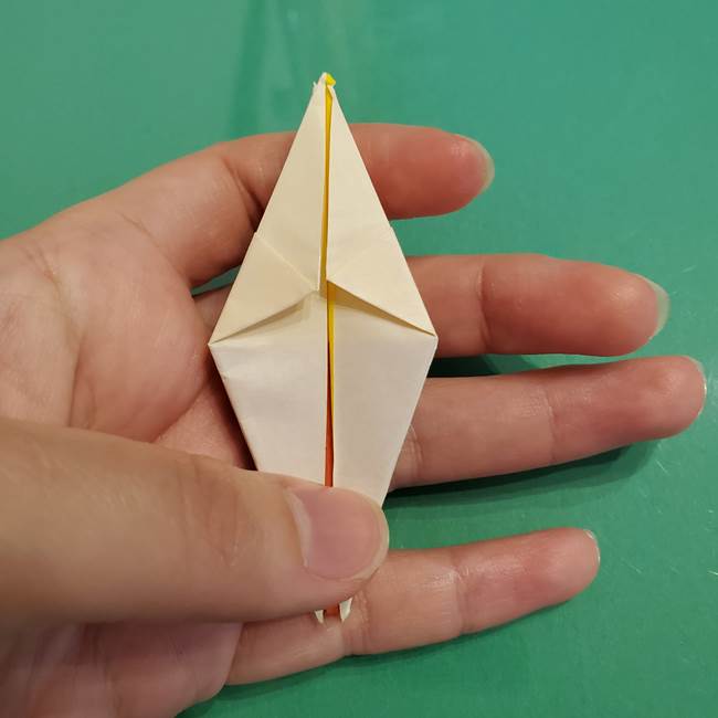 折り紙のひまわり 立体的で少し難しい作り方折り方②折る(25)