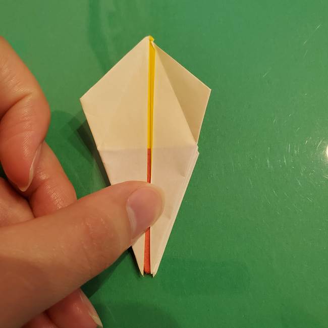 折り紙のひまわり 立体的で少し難しい作り方折り方②折る(26)