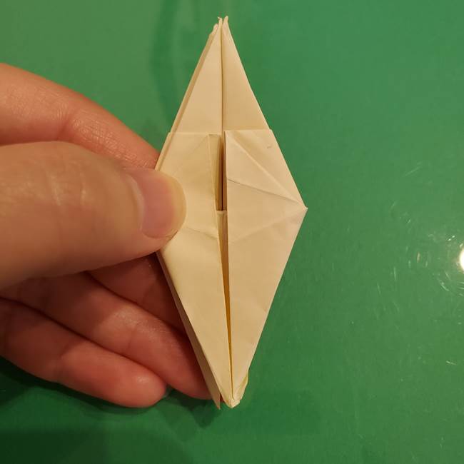 折り紙のひまわり 立体的で少し難しい作り方折り方②折る(29)