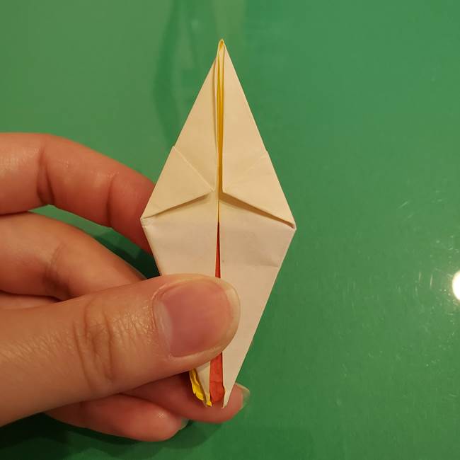 折り紙のひまわり 立体的で少し難しい作り方折り方②折る(30)