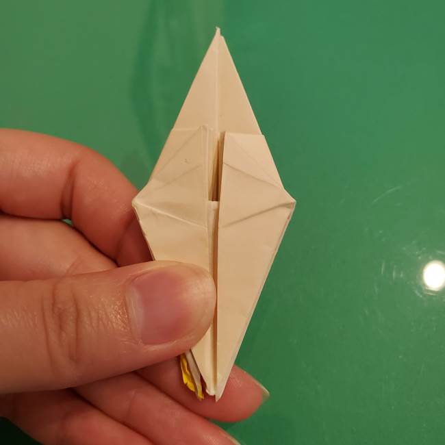 折り紙のひまわり 立体的で少し難しい作り方折り方②折る(31)
