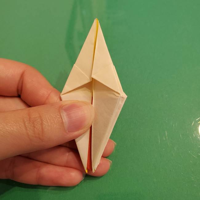 折り紙のひまわり 立体的で少し難しい作り方折り方②折る(32)