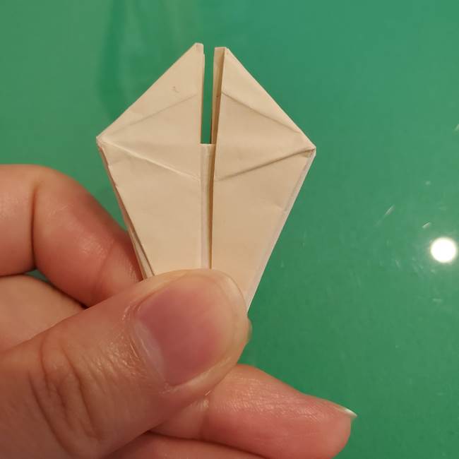 折り紙のひまわり 立体的で少し難しい作り方折り方②折る(33)