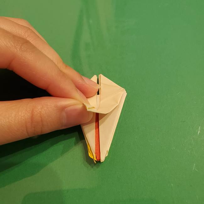 折り紙のひまわり 立体的で少し難しい作り方折り方②折る(34)