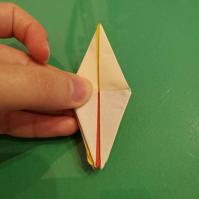 折り紙のひまわり 立体的で少し難しい作り方折り方②折る(35)