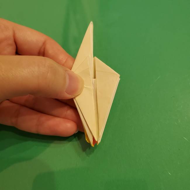 折り紙のひまわり 立体的で少し難しい作り方折り方②折る(36)