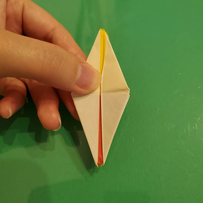 折り紙のひまわり 立体的で少し難しい作り方折り方②折る(39)