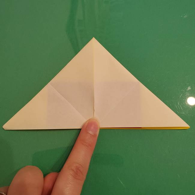 折り紙のひまわり 立体的で少し難しい作り方折り方②折る(4)