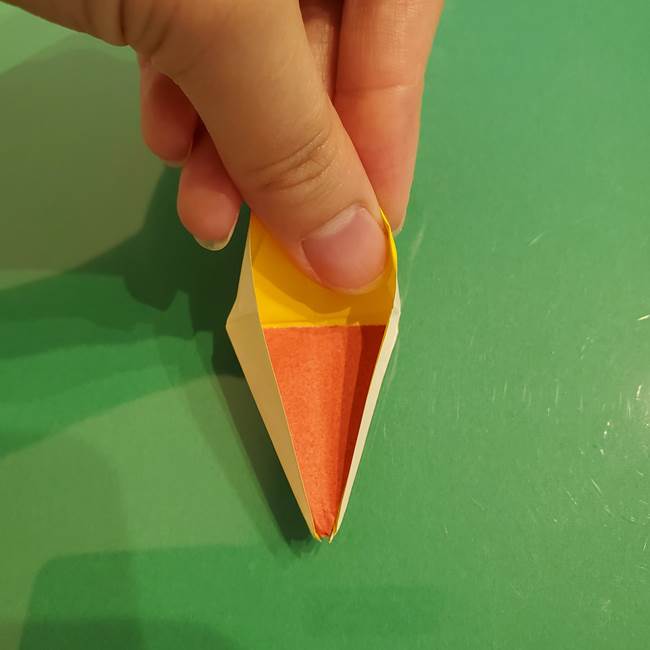 折り紙のひまわり 立体的で少し難しい作り方折り方②折る(40)