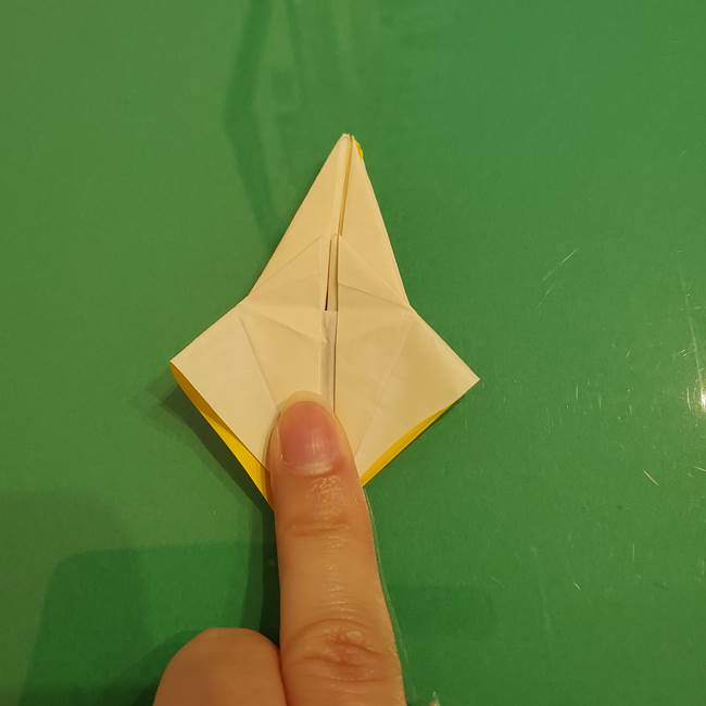 折り紙のひまわり 立体的で少し難しい作り方折り方②折る(42)