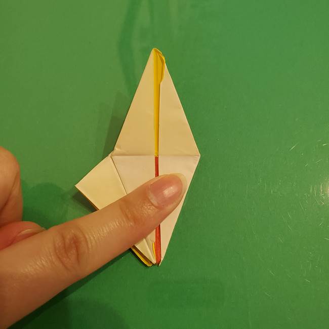 折り紙のひまわり 立体的で少し難しい作り方折り方②折る(43)