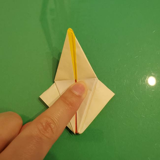 折り紙のひまわり 立体的で少し難しい作り方折り方②折る(45)